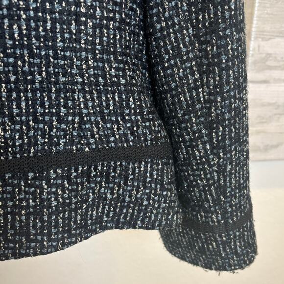 Tahari Tweed Black Womens ASL Arthur S Levine Jacket Zip Academia Classic SZ 12 - Picture 5 of 7